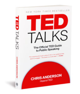 The front of the book TED Talks: the official TED Guide to Public Speaking. 